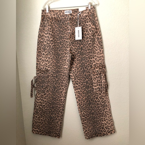 Disclosure baggy cargo Leopard Print Cargo jeans 13/31 - Picture 1 of 8